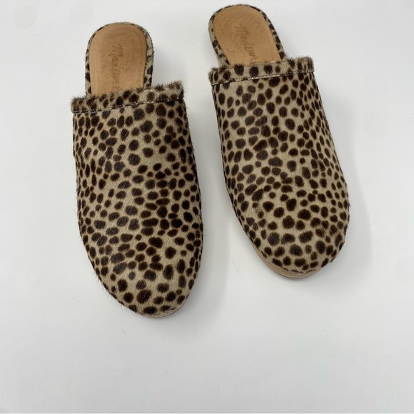 Madewell Womens The Ruby Clog in Dotted Calf Hair 7.5 Wooden Soles Slip On MA526 - Picture 3 of 11